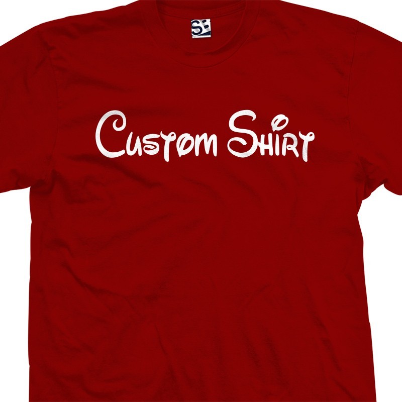 custom disney styled text font t shirt