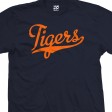 Tigers Script & Tail Baseball Team T-Shirt