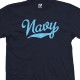 Navy Script T-Shirt